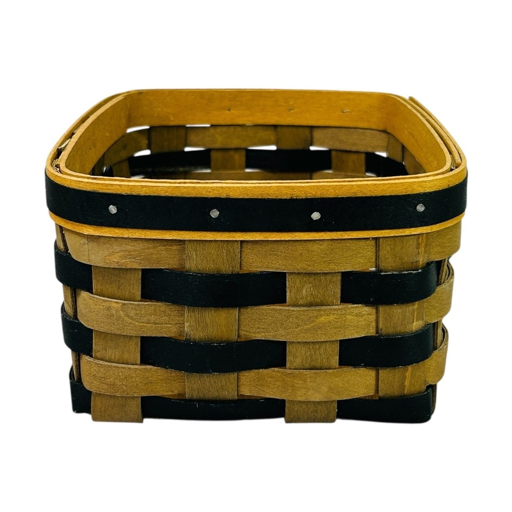 Longaberger 2009 CARD FILE Basket Khaki and Black with Liner‎ & Protector Rare - Picture 4 of 15
